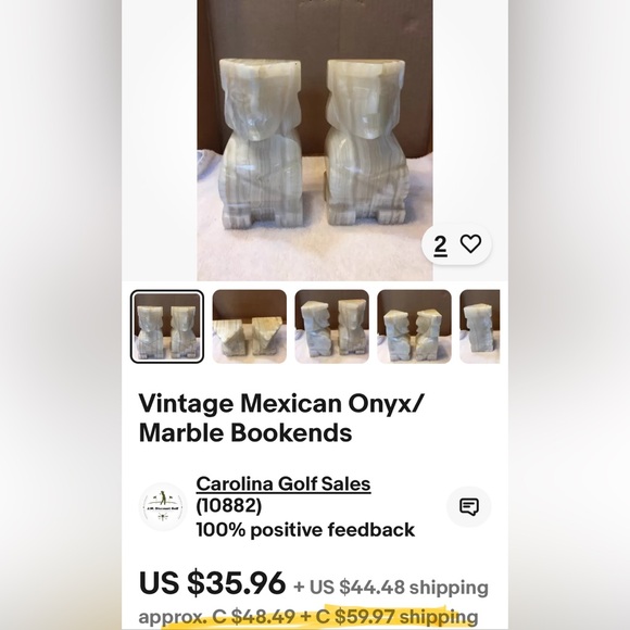 Book ends marble! Vintage! 70’s Carved, sculpture! Mexican warriors! - Picture 10 of 15